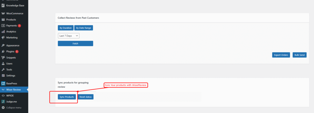 sync product for Grouping reviews