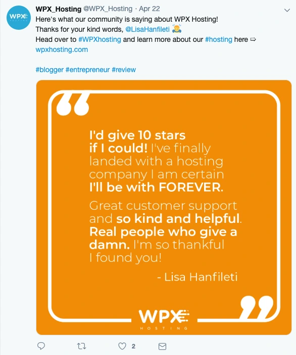 Reviews in Content Marketing - WPX Hosting