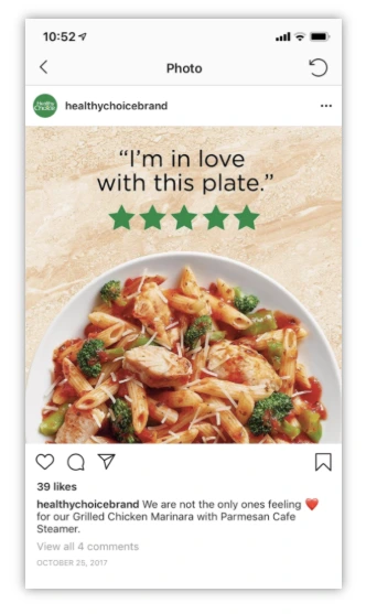 Reviews in Social Media - Healthy Choice