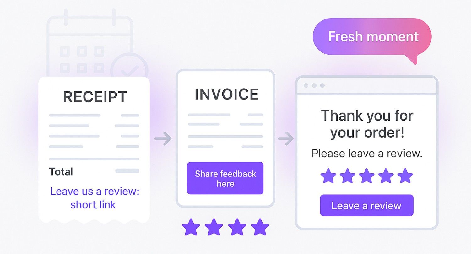 Use receipts, invoices, or thank-you pages