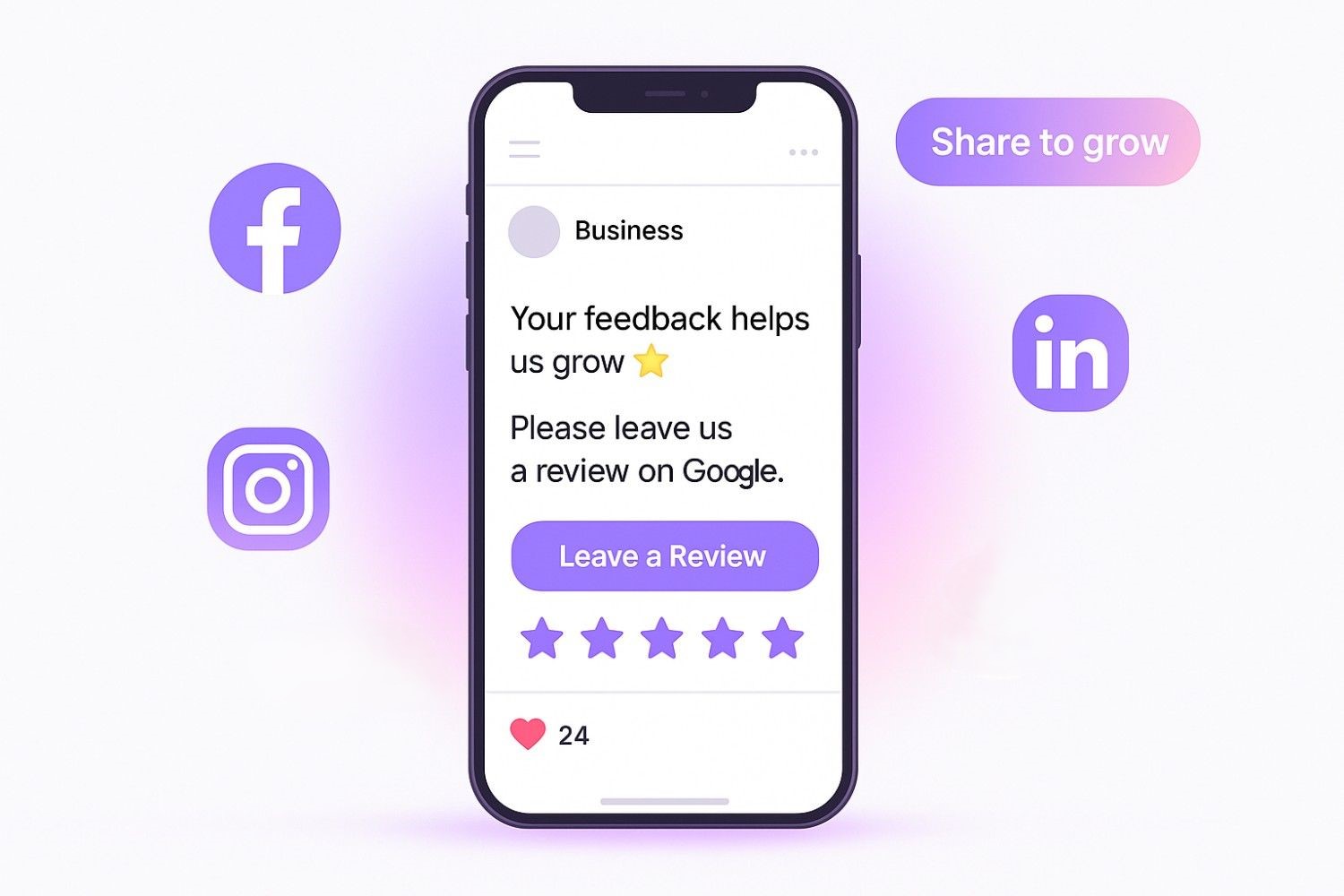 Encourage reviews through social media