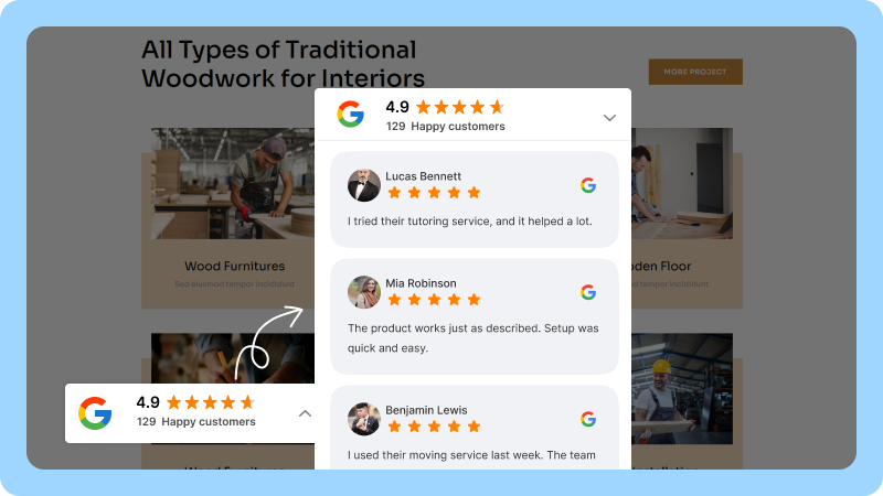 Display Google reviews