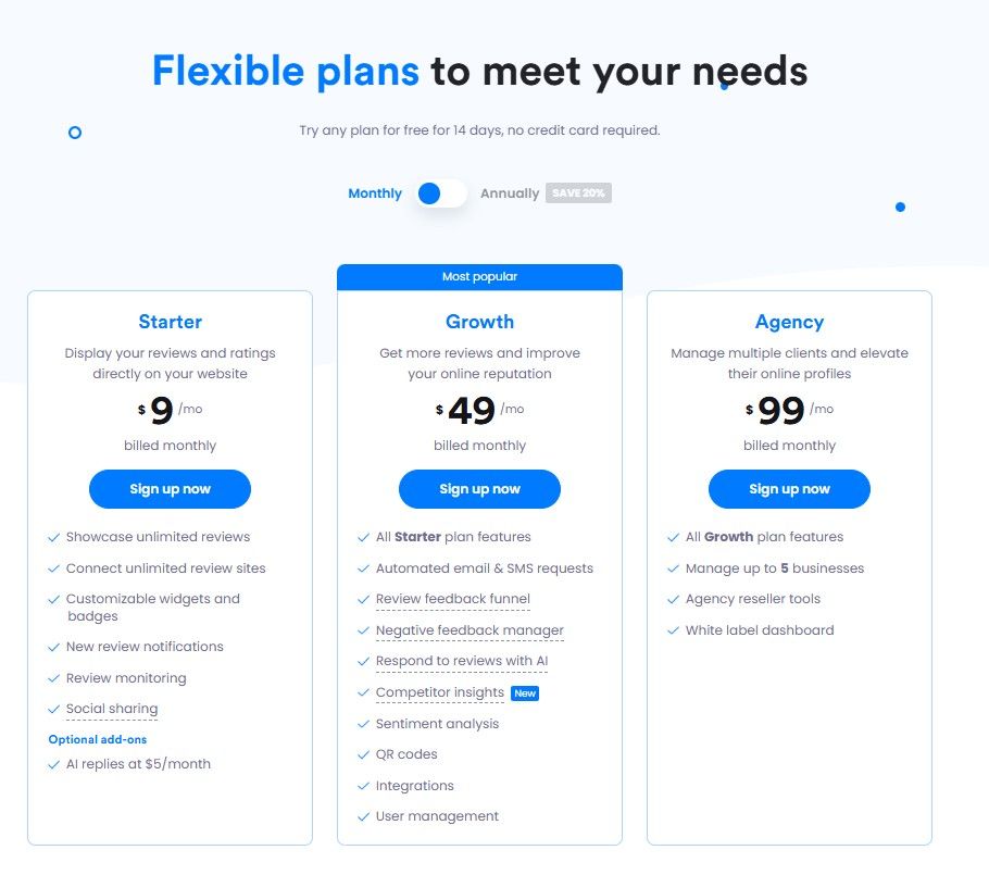 ReviewOnMyWebsite pricing