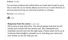 Car wash negative review