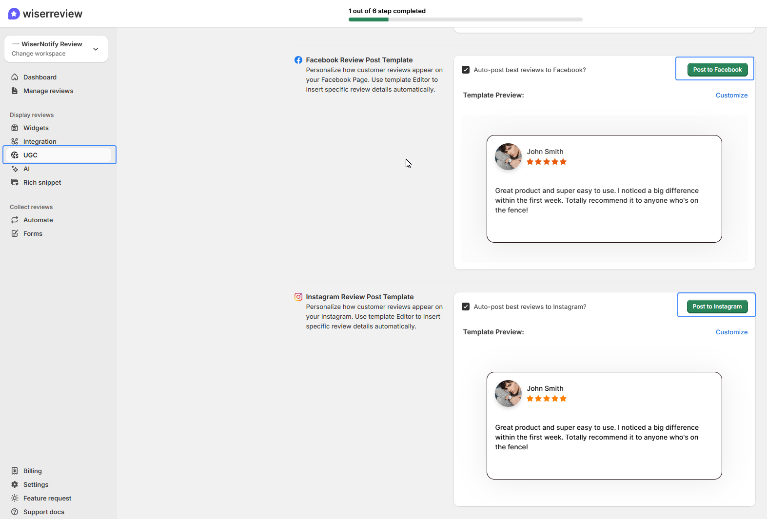 Post or schedule and track results