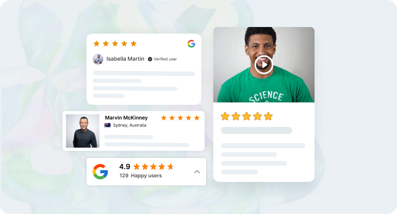 Display reviews for social proof