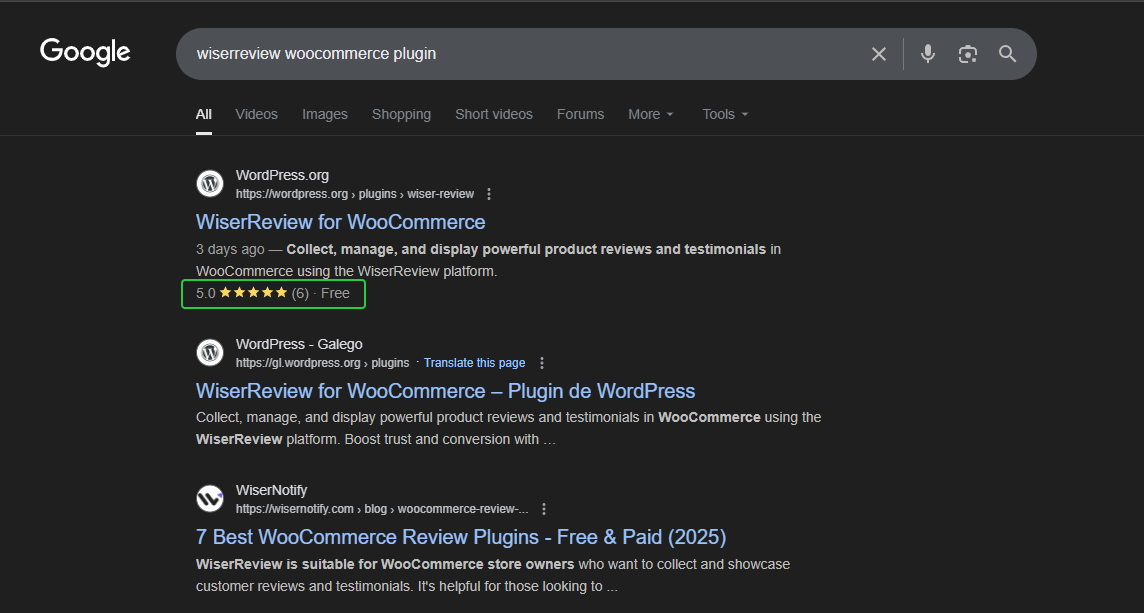 Plugin listing example