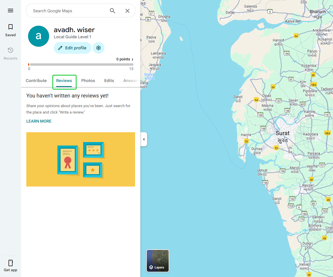 Open the Reviews tab