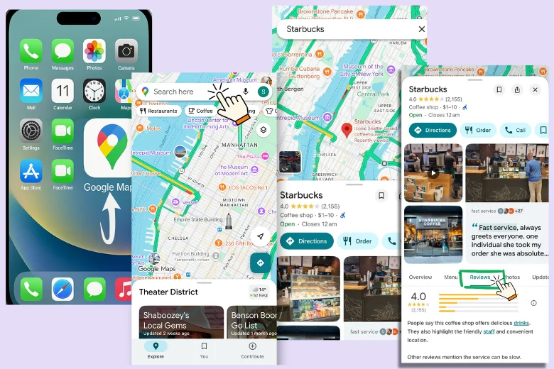 google reviews on mobile