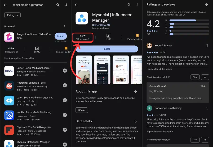 On mobile (Google Play app):