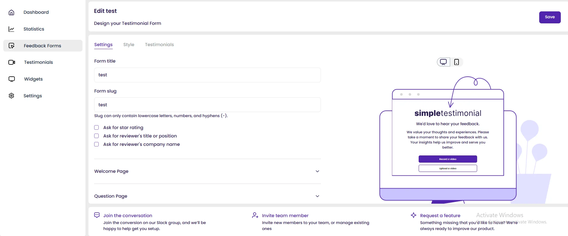 SimpleTestimonial Collection