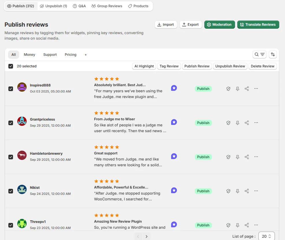 WiserReview Testimonial Management