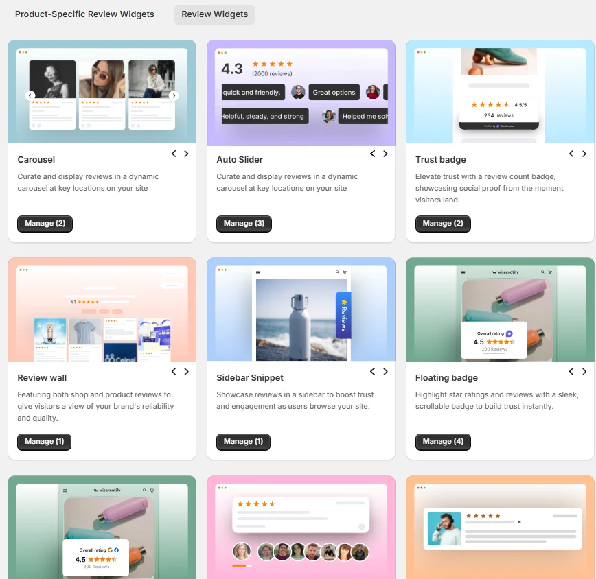 WiserReview Testimonial Display