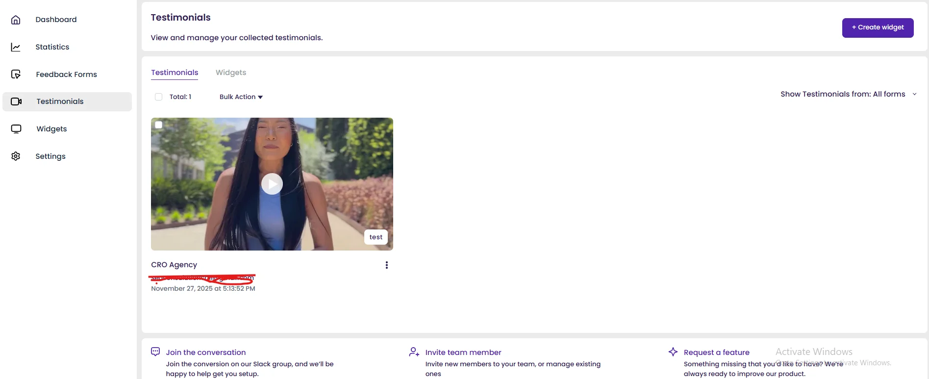 SimpleTestimonial Management