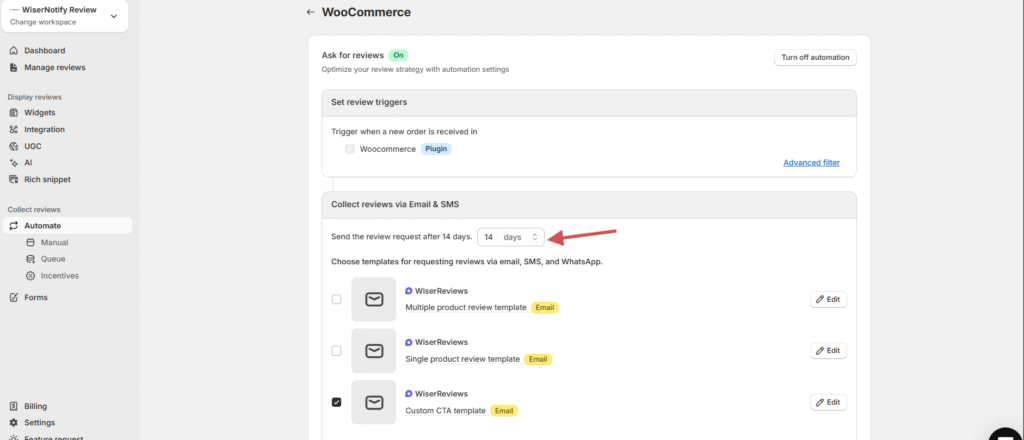WooCommerce review emails 