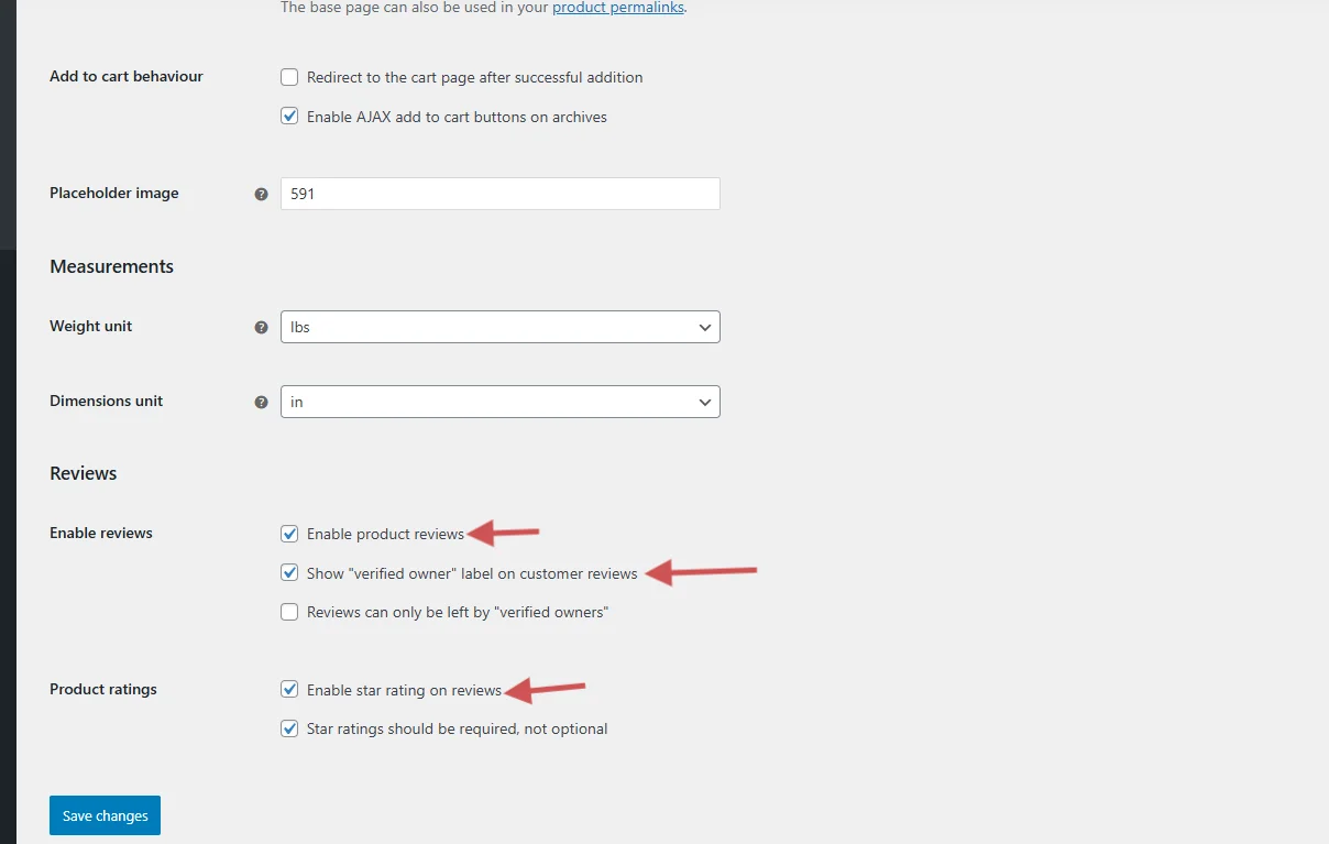 Verify individual product review settings