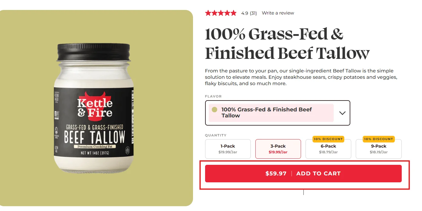Use high contrast, action-driven Add to Cart buttons 