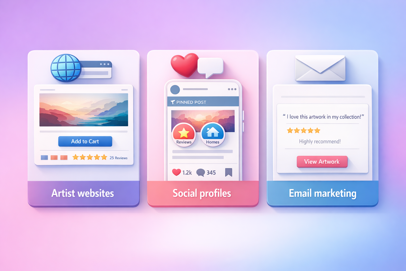 Where artists should display social proof