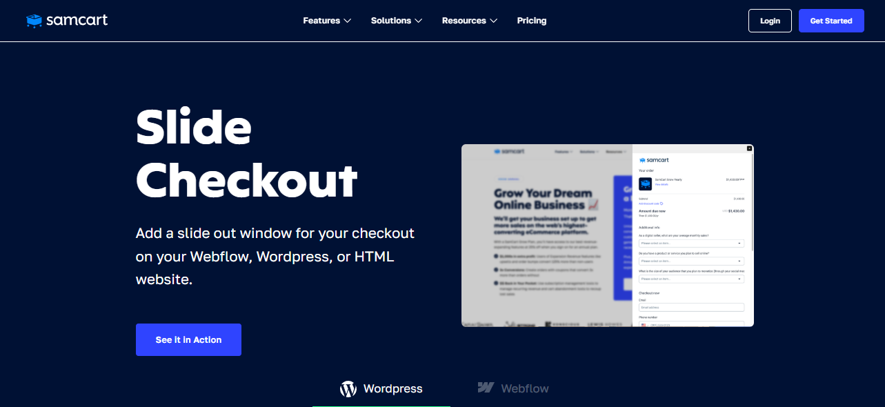 SamCart Slide Checkout