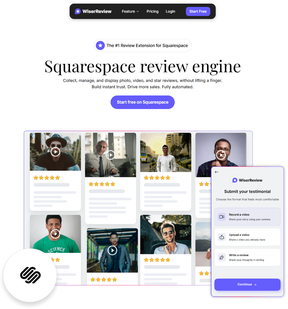 What is WiserReview for Squarespace