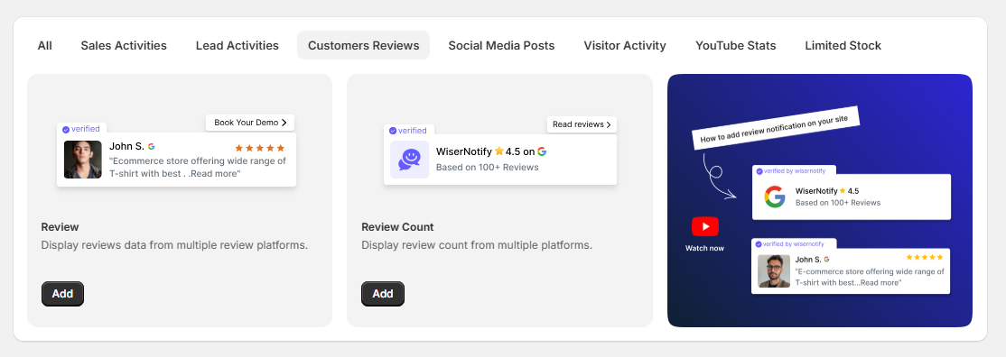 Review and rating notifications