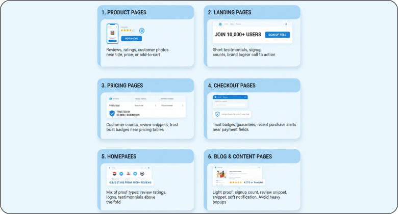 Where to place social proof for maximum impact